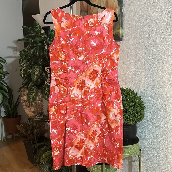 London times pink floral midi dress petite size 14 - Picture 6 of 10